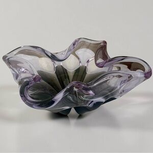 Tiffin Glass Co. Empress Flame Twilight And Smoke 11.75” Square Ashtray #5466